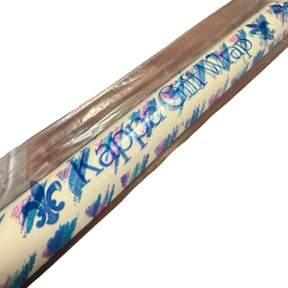 Classic Pink Blue Retro Abstract VTG 70s 80s Kappa‎ KKG Gift Wrap Paper